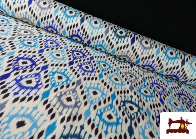 Acheter copy of Tissu Rouge à Pois Noirs couleur Bleu