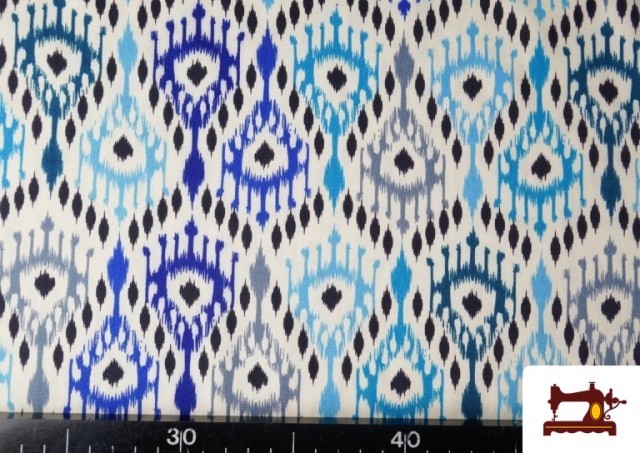 Acheter en ligne copy of Tissu Rouge à Pois Noirs couleur Bleu
