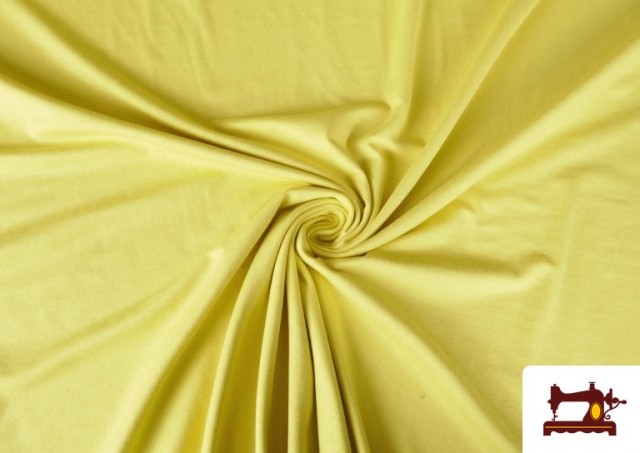 Acheter en ligne Tissu Maille Viscose Uni de Couleurs couleur Amarillo claro