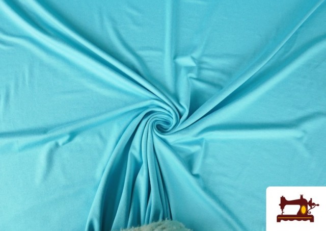 Tissu Maille Viscose Uni de Couleurs couleur Bleu turquoise