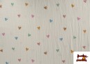 Acheter Tissu Mousseline de Coton à Petits Cœurs Colorés
