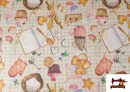Acheter Tissu Toile Imprimée avec Motifs Pâtisserie Cuisine