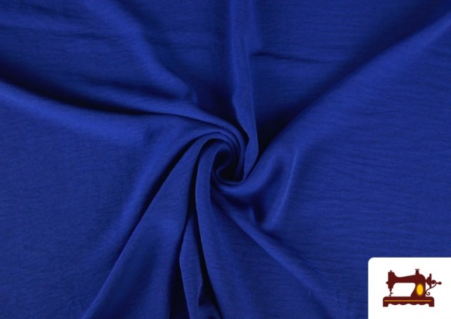 Acheter Tissu Bambula Froissé Pour Vêtements d’Été Couleurs Unies couleur Gros bleu