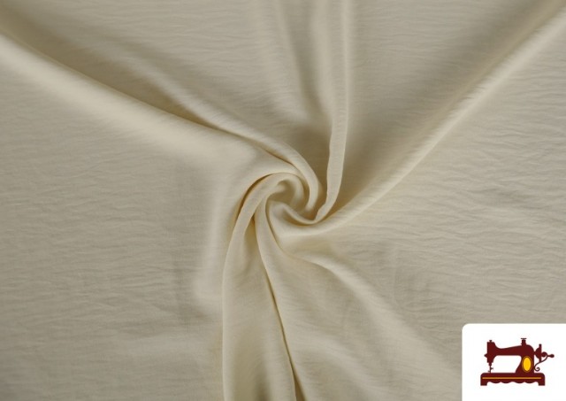 Tissu Bambula Froissé Pour Vêtements d’Été Couleurs Unies couleur Écru
