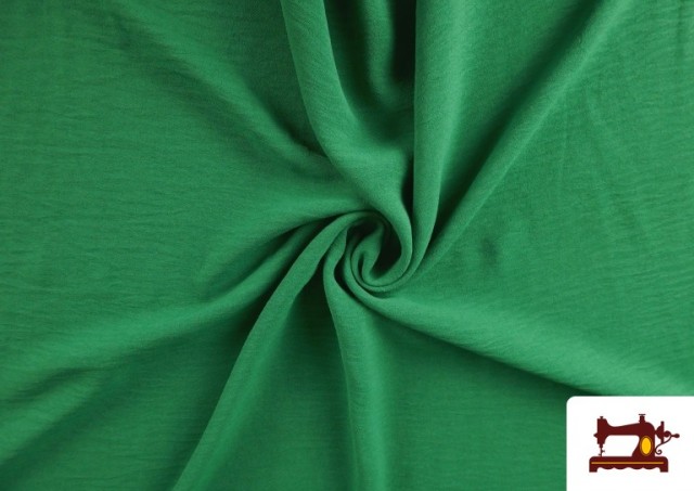 Vente de Tissu Bambula Froissé Pour Vêtements d’Été Couleurs Unies couleur Vert