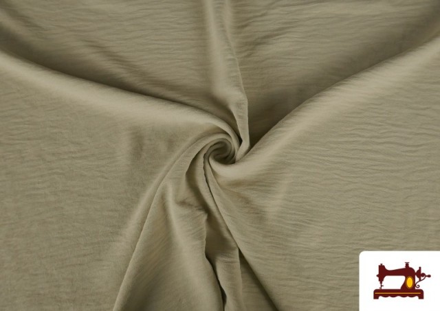 Tissu Bambula Froissé Pour Vêtements d’Été Couleurs Unies couleur Beige