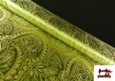 copy of Tissu Fuchsia Brocart Brillant Argenté couleur Vert