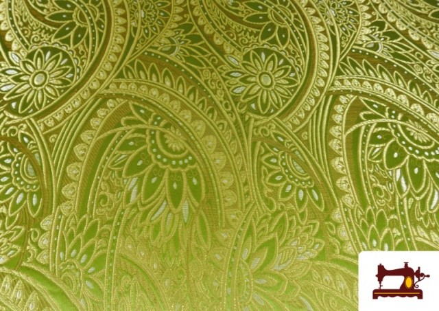 Vente de copy of Tissu Fuchsia Brocart Brillant Argenté couleur Vert