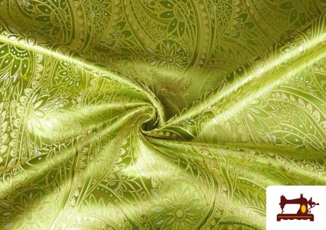 Acheter en ligne copy of Tissu Fuchsia Brocart Brillant Argenté couleur Vert