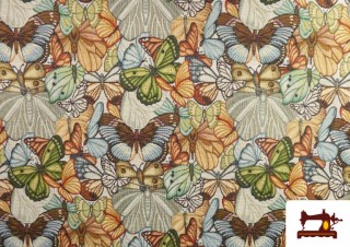 Tissu en Gobelin Tissé avec Papillons