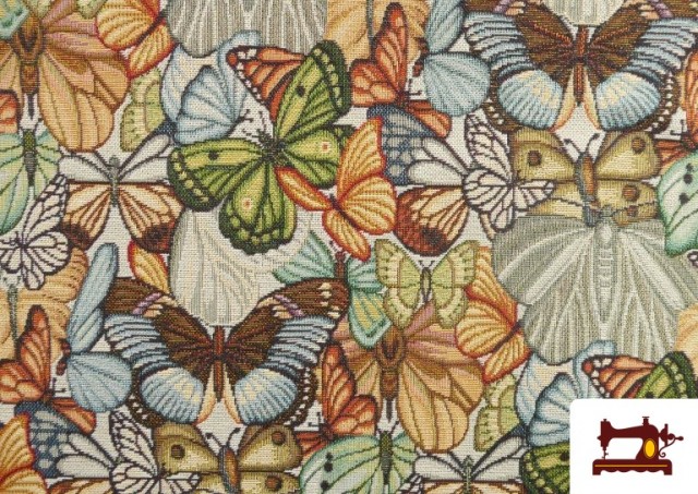Vente de Tissu en Gobelin Tissé avec Papillons