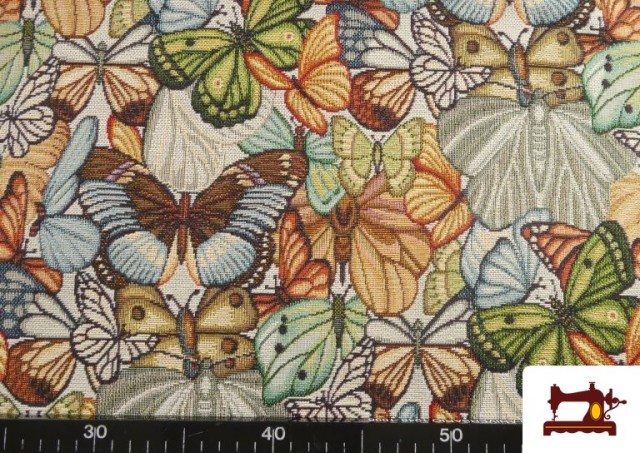 Acheter en ligne Tissu en Gobelin Tissé avec Papillons