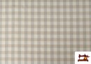 Acheter Tissu en Canvas Imprimé avec Carreaux Vichy de Couleurs Largeur 280 cm couleur Beige
