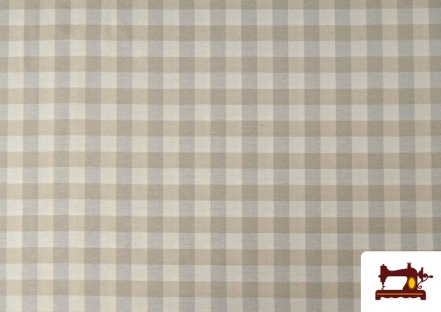 Acheter Tissu en Canvas Imprimé avec Carreaux Vichy de Couleurs Largeur 280 cm couleur Beige
