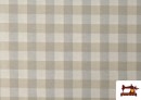 Vente de Tissu en Canvas Imprimé avec Carreaux Vichy de Couleurs Largeur 280 cm couleur Beige
