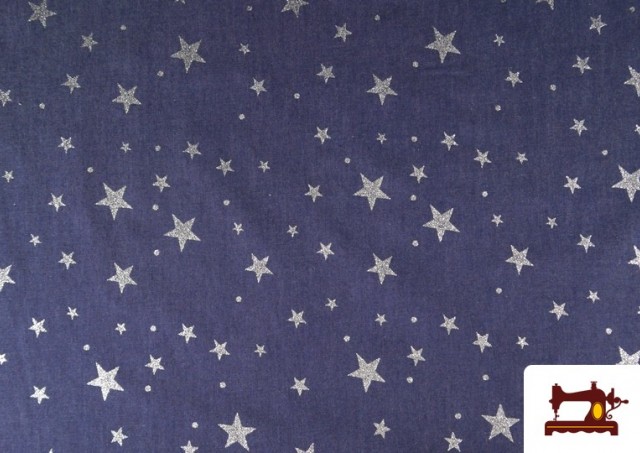 Acheter Tissu Jean Denim avec Étoiles à Paillettes