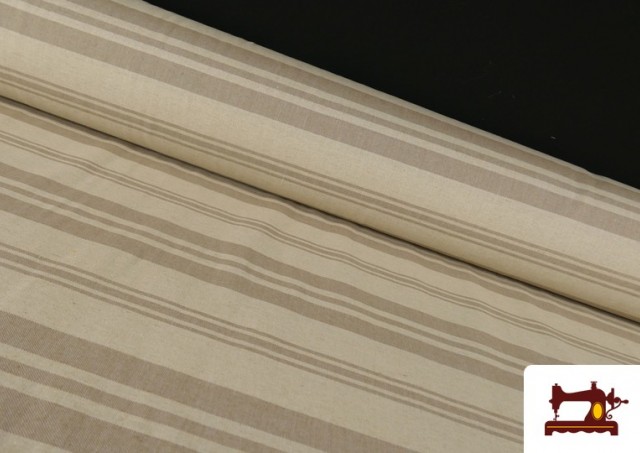 Toile Panama Imprimé Rayures Variées couleur Bronzé
