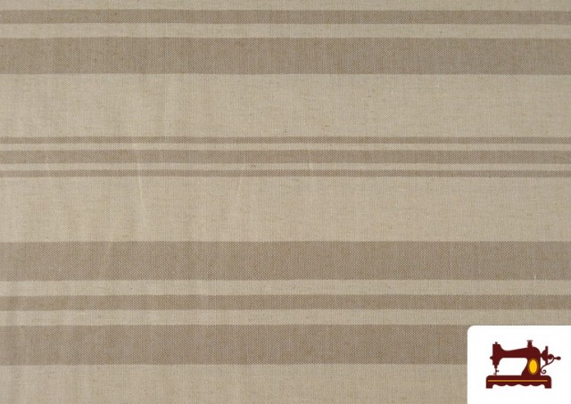 Vente de Toile Panama Imprimé Rayures Variées couleur Bronzé