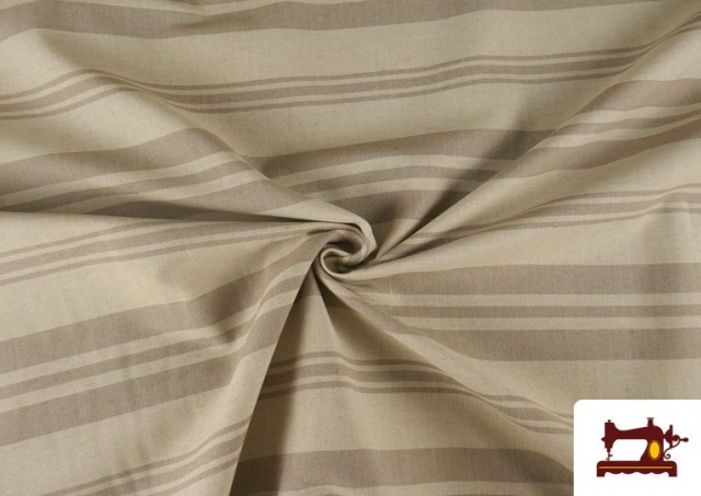 Acheter en ligne Toile Panama Imprimé Rayures Variées couleur Bronzé
