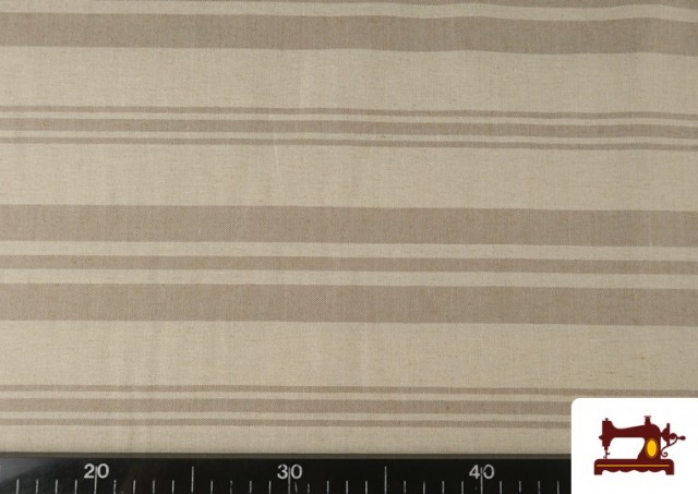 Vente en ligne de Toile Panama Imprimé Rayures Variées couleur Bronzé