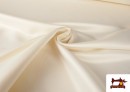 Tissu Satin Mariée en Polyester couleur Écru