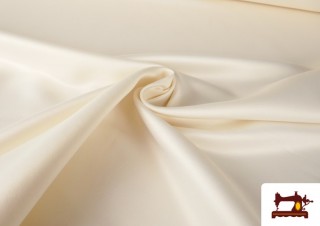 Tissu Satin Mariée en Polyester couleur Écru