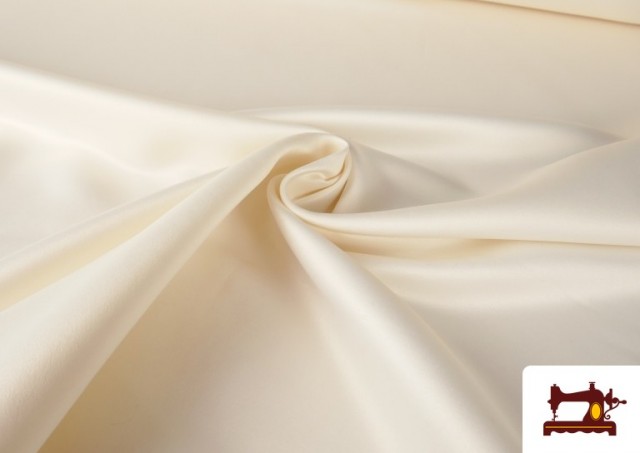 Tissu Satin Mariée en Polyester couleur Écru