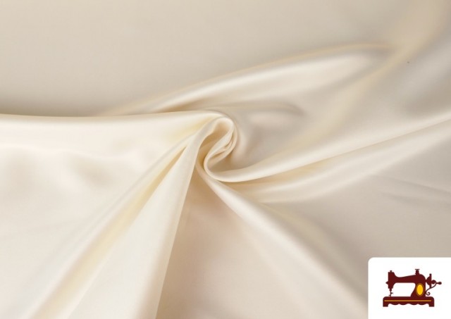 Acheter Tissu Satin Mariée en Polyester couleur Écru