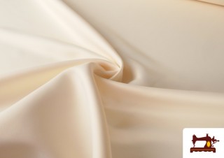 Acheter en ligne Tissu Satin Mariée en Polyester couleur Crème