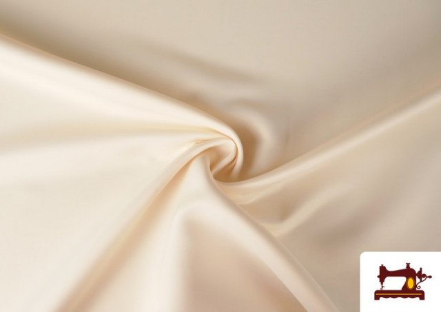 Tissu Satin Mariée en Polyester couleur Crème