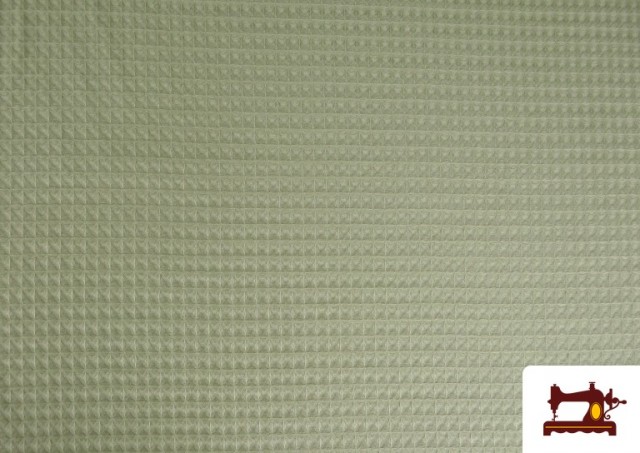 Acheter en ligne Tissu en Waffle/Gaufre de Couleurs couleur Vert mer