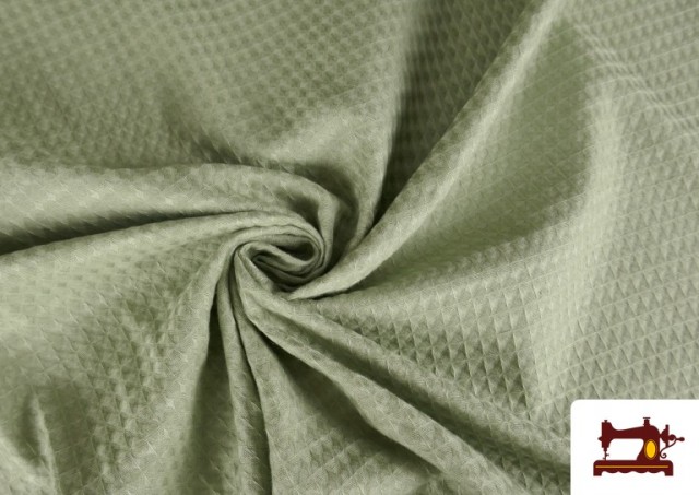 Tissu en Waffle/Gaufre de Couleurs couleur Vert mer