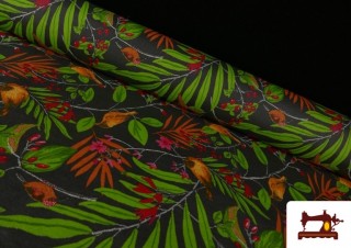 Tissu Toile Antitache Tropical Oiseaux 140 cm