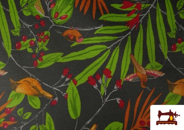 Vente de Tissu Toile Antitache Tropical Oiseaux 140 cm