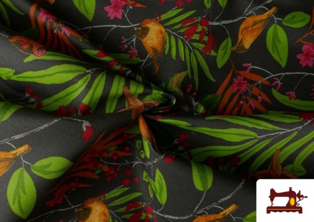 Vente en ligne de Tissu Toile Antitache Tropical Oiseaux 140 cm