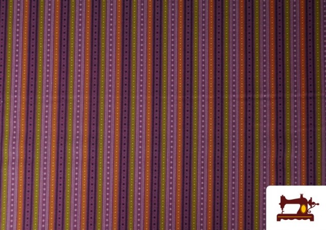Acheter Tissu en Coton Imprimé à Rayures Colorées
