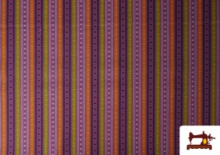 Vente de Tissu en Coton Imprimé à Rayures Colorées