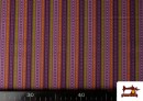 Acheter en ligne Tissu en Coton Imprimé à Rayures Colorées