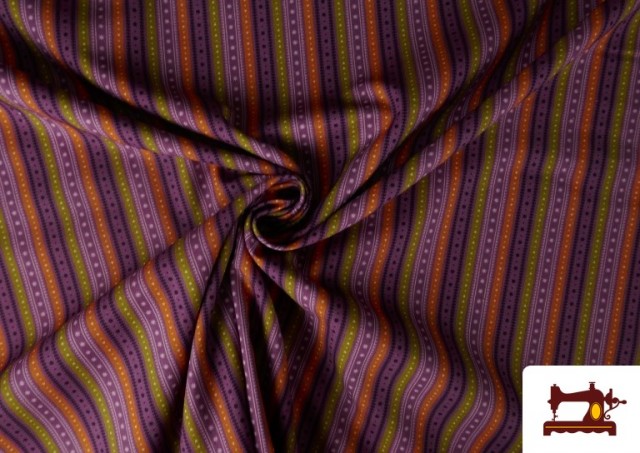 Vente en ligne de Tissu en Coton Imprimé à Rayures Colorées