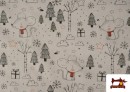 Vente de Tissu en Coton avec Dessin de Souris Amoureuses pour Enfants