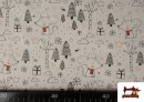 Acheter en ligne Tissu en Coton avec Dessin de Souris Amoureuses pour Enfants