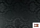 Vente de Tissu Fantaisie Jacquard Floral Médaillon couleur Noir