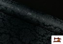 Acheter en ligne Tissu Fantaisie Jacquard Floral Médaillon couleur Noir