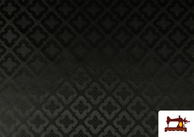 Vente de Tissu Fantaisie Jacquard Médiéval couleur Noir