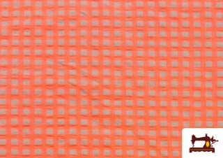 Vente en ligne de Tissu à carreaux vichy fluo et couleurs froissé Seersucker couleur Naranja flúor