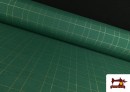 Tissu de décoration de Noël à carreaux dorés brillant couleur Vert Bouteille
