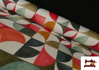 Tissu d'ameublement déperlant avec motif géométrique