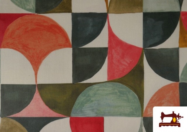 Vente de Tissu d'ameublement déperlant avec motif géométrique