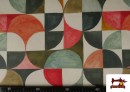 Acheter en ligne Tissu d'ameublement déperlant avec motif géométrique