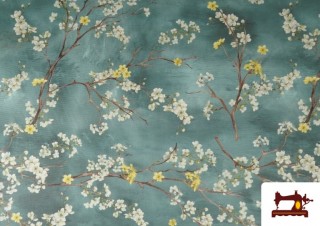 Acheter Tissu d'ameublement déperlant à motif floral amandier